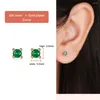 Boucles d'oreilles en argent Sterling 925 3mm petit zircon cubique rouge/rose/bleu/vert/violet pierre couleur or pour les femmes bijoux fins