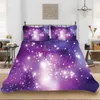 Sängkläder sätter färgglada stjärna tryckt set sovrum dekoration mönster ner täcke omslag kuddar 2/3 stycken hemtextil