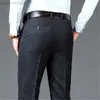 Men's Pants New Business Casual Suit Pants Men Solid High Waist Straight Office Formal Trousers Mens Classic Style Suit Long Pants Plus Size L230727