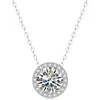 Moissanite Diamond 6.5mm 1CT Necklace For Woman Pendant 925 Silver Necklace Chains Party Bridal Fine Jewelry