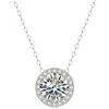 Moissanite Diamond 6.5mm 1CT Ketting Voor Vrouw Hanger 925 Zilveren Ketting Kettingen Party Bridal Fijne Sieraden