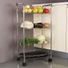 3 4 Tier Organizer Rack Beweegbare Keuken Badkamer Plank Metalen Rollende Trolley Winkelwagen Mand Stand Wielen Bespaar Ruimte Houder T2263f