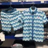 Hommes Chemises Décontractées Bleu Dégradé Casablanca Chemise À Manches Courtes Costume D'été Pangolin Imprimer Col Cubain Hawaïen Hommes Femmes Shorts Ensemble 230726