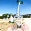 Bong Mini Recycler Dab Rig Grash Water Pipe Samll Purple Blue 14 мм Стеклянные масляные трубы для курящих пузырьки пузырьки