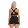 Aktiva uppsättningar Yoga Set Fitness Women 2st Suits Workout Sleeveless Tracksuit Gym Sports Bra Crop Top High midje Shorts Training Sportswear