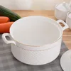 Ciotole Pentola per zuppa in ceramica Phnom Penh nordico Colore puro Rotondo con coperchio per insalata Ciotola Stoviglie Forniture per la cucina domestica Utensili da cucina