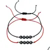 Charm Bracelets New Lucky Handmade Women Men Red Black Rope Adjustable String Love Letter Beads Couples Diy Custom Made Jewelry Gifts Dh8Un