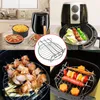 BBQ Tools Accessories 6/7/8 Inch Tray Baking Air Fryer Rack Kitchen Grill Holder Air Fryer Accessories Baking Tray Double Layer Round Barbecue Rack 230726