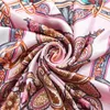 Sciarpe Sciarpa di raso Donna Hijab di lusso Design per capelli Foulard Fazzoletto quadrato Scialli Avvolge 90cm Cavallo francese stampato