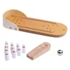 Bollar bordstopp mini bowling game sats skrivbord leksaker skrivbord casual bollspel stress relievers 230726