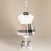 Rompers Infall Plaid Brand Baby Clothes Girllong半袖ボディスーツベビーロンパーズドレスベイビーグローズスリープスーツベイビーロンパー0-24ヶ月230726