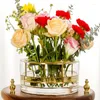 Vases Vase à fleurs transparent Cylindre court en acrylique pour centres de table Arrangements floraux attrayants Décorations pour la maison