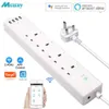 Smart Power Plugs Tuya WiFi Smart Power Strip Surge Protector UK Stecker Sockel -Outlets 6ft Erweiterungskabel Fernbedienung SmartLife Alexa Home HKD230727