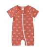 Kids Tales Marke 2020 Kinder Kleidung Fruchtmuster Baby Jumpsuit Kurzarm Kind Strampler Baby Boy Girl Zip Schlafanzug G1221