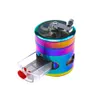 63mm Drawer Hand Crank Grinder Dazzle color Tobacco Herb Grinder Smoking Spice Crusher Zinc Alloy With 4 Layers