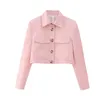 Mulheres Ternos Blazers BMZRLJY Moda Celebridade Temperamento Mostrar Fino Doce Elegante Pequena Fragrância Vento Rosa Linho Curto LongSleeved Terno Jaqueta 230727