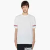 Bonzero European och American Fashion Double Cuffs Color Ribbon Sticked T-shirt Herrens kvinnors par kostym sommar andas kort ärm