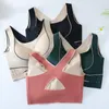 Jaquetas Curva Luz Suporte Sutiã Esportivo Tiras Finas Cruz Padrão Patchwork Yoga Bras Running Fiess Top Underwear Mulheres