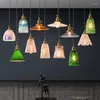 Pendant Lamps Modern Minimalist Bar Counter Bedroom Bedside Retro El Restaurant Fishing Line Stained Glass Small Chandeliers