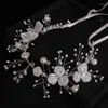 Haarspeldjes Luxe Tiara Zilveren Kleur Parel Hoofdbanden Kristallen Sieraden Hoofddeksel Bruiloft Accessoires Bruidshoofdketting