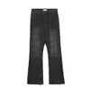 Мужские джинсы High Street Patcwork прямо клетчатые джинсы для мужчин и женщин в ретро -повседневных брюк с мешковываемыми клетчатыми клетчатыми клетчаты