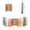 Banner Flags Happy Birthday Decoration Birthday Girl High Chair One Banner First Birthday 1 year Gender Reveal Party Baby Shower Decorations 230727