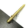 Ballpoint Pens High Quality Brass Self-Defense Tactical Pen Bolt Switch Ball Point Writing Pen For Outdoor Camp EDC Tool Gift Box 230727