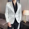 Mens Suits Blazers Solid Color Formal Long Sleeve Groom Blazer One Button Man Cotton Blend Dress Meeting Coat Abb357 230726