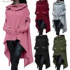 Women's Hoodies Sweatshirts 2022 Cotton Blend Women Solid Color Asymmetric Hem Drawstring Hooded Sweatshirt Loose Poncho Coat for Women Hooded Sweatshirt T230727