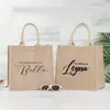 Altri articoli per feste per eventi Matrimonio personalizzato Mrs Burlap Tote Bag Nuziale Retro Beach Damigella d'onore Custom Jute Letterary Simple Gi297g