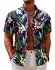 Męskie koszule swobodne hawajskie koszula tropiki rośliny kwiaty powołanie bluzki kwiatowe lapy camisas odzież pojedyncza piersi 230726
