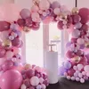 92pcs / lot Rosa Macaron Palloncini Arco Baby Shower Decorazione Compleanno Festa di nozze Deco Battesimo Bomboniere Palloncini pastello T200612281M