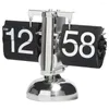 Table Clocks Modern Stainless Steel Over DIY Stand Operated Flip Unique Vintage Auto Digital Decoration Retro Gift Internal Metal