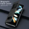 حالات كتاب Flip لـ Samsung Galaxy Z Fold 5 4 2 3 3 fold3 Case Window Window View Cover Magnetic Leather Cover