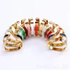 여성을위한 Jewlery Designer Love Bracelets Valentine의 Day 선물 여성을위한 로맨틱 뱅글 in multicolor plated Gold Luxury Bracelets Gold Color Popert C23