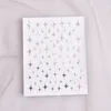 Stickers Decals Black White Star 3D Nail Art Stickers Glitter Laser Silver Gold Star Transfer Nail Decals Self Adhesive Slider Foils Decoration 230726