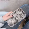 Mobiltelefonfodral Fashion Lady Gift -fodral för iPhone 12 XS Max XR X 11 Pro Max SE Furry Fluffy Warm Cover Plush Soft Phone Case Z230728