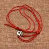 Echt 925 Sterling Zilveren Handboeien Menottes Hanger Ketting Met Rood Zwart Touw Voor Mannen Vrouwen Frankrijk Dinh Jewelry232C