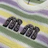 Womens Pullover Sweater Designer Tank Top Knit Sweater Letters Rainbow Stripes Knit Short Sleeve Vest Two Styles