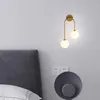 Vägglampor lampa glas boll g9 guld sängbelysning sconce sovrum kreativt nordiskt modernt gång korridor verandbalkong dekor ljus