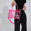 Evening Bags Women Clear Shoulder Bag Letter Transparent Travel Tote Bag PVC Jelly Bag Summer Candy Color Beach Tote Bags Luxury Design Bag 230726