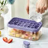 Glassverktyg 64 rutnät OneButton Press Cube Tray med förvaringslåda 2 lager Mögel MAKER Mögel Kök Tillbehör 230726