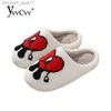 Zapatillas YvvCvv Bad Rabbit Zapatillas Love Fluffy Zapatillas Mujer Cálidas y lindas Zapatillas de algodón de felpa 2023 Hogar Suave Invierno Uwabaki Z230727