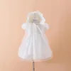 Baby Girls Chrzestna sukienki Sukienki Hat Hat Vestidos Infantis Princess Wedding Party Koronna sukienka do nowonarodzonego chrztu 3pcs264r