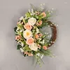 Dekoratif çiçekler gül kiraz çiçeği çelenk yapay bahar dekorasyon çelenk parti dekor