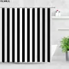 Shower Curtains Black and White Striped Shower Curtains Creative Geometric Bath Curtain Modern Minimalist Fabric Bathroom Accessories Decor Sets 230727