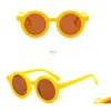 Lunettes De Soleil Enfants Designer Lunettes De Soleil Enfant Miroir Ombrage Lunettes Bonbons Couleur Solide Rétro Cadre Rond Lunettes Pour Garçons Filles Fash Dhsbh