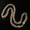 Mens 18k Yellow Gold GP 10mm Classic Curb Chain Solid Heavy Link Necklace 24 2813