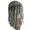 Sistemas de cabelo humano virgem malaio 12 polegadas 1b cinza peruca australiana 6x8 dreadlocks topper para mulher negra