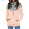 Dames Hoodies Sweatshirts Dames Fleece Jack Dames Herfst Winter Lange mouw Fleece Warm Hoodless Opstaande kraag Effen Kleur Zip Flanel Zip up Hoodie T230727